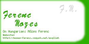 ferenc mozes business card
